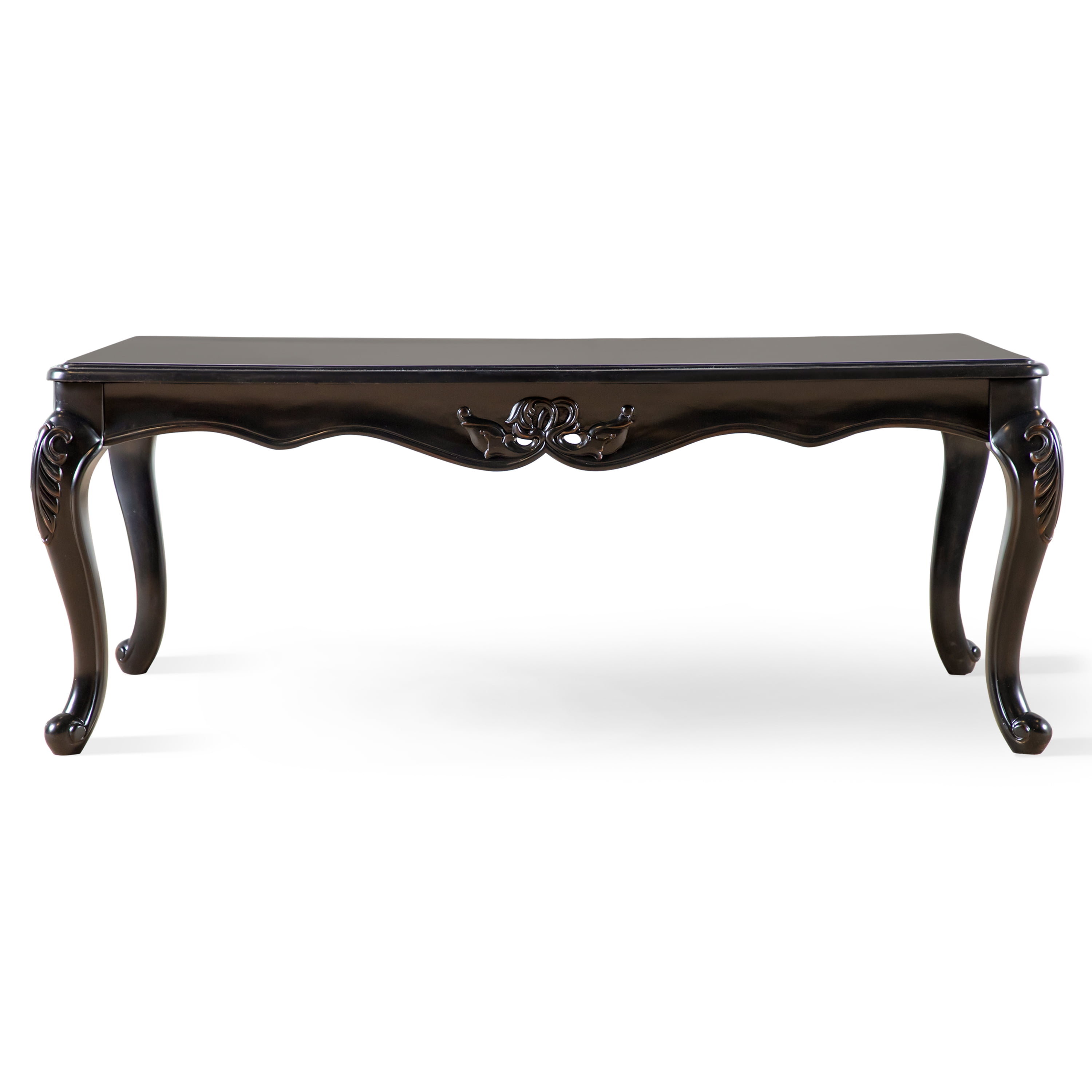 Furniture of America Armena Traditional Solid Wood Coffee Table, Black