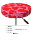 thumbnail image 4 of Balery Red Love Heart Velvet Round Bar Chair Cushion Cover Adjustable, Protects From Scratches And Stains, Soft & Washable Ideal For Wooden And Metal Stools - 12 Inch, 4 of 7
