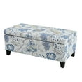 thumbnail image 2 of Christopher Knight Home Transitional Storage Ottoman, Floral Pattern, Blue, 2 of 8
