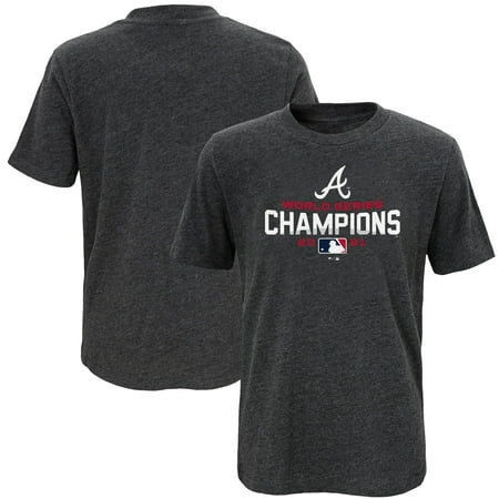 Youth Fanatics Branded Charcoal Atlanta Braves 2021 World Series Champions T-Shirt