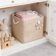 thumbnail image 6 of Foldable Fabric Storage Basket | Cloth Organizer Cube Bin Dark Gray, Gray, Khaki, Pink 13x13x13 Inch | Handles, Durable Stitching, Easy Clean | Home Clothing, Toy, Miscellaneous Storage, 6 of 6