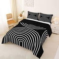 thumbnail image 2 of Homewish Geometric Circle Queen Comforter Set,Mid Century Aesthetic Comforter Sets Queen,Black White,Black Reversible,3pcs,1 Comforter and 2 Pillowcases, 2 of 7