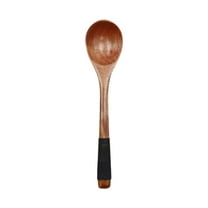 Mauxuk Handcrafted Wooden Spoon, Japanese Soup Ladle with Long Handle, Natural Wooden Utensil for Cooking & Serving, Smooth Finish, Durable Kitchen Tool