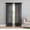 Black, variant on Sheer Voile Window Curtain Solid Panels Rod Pocket - Set of 2