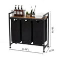 thumbnail image 4 of Danolapsi Laundry Sorter 4 Sections,Laundry Hamper with Shelf,Laundry Basket with Wheels,Cloest Storage and Organization,Clothes hamper with Table,Rolling Cart,for Bathroom,Bedroom,Restroom,Black, 4 of 7