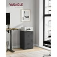 thumbnail image 3 of VASAGLE 2 Drawers File Cabinet with Lock, Printer Stand, Office Filing Cabinet Organizer, for A4 and Letter Size Documents, Ink Black, 3 of 7