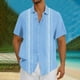 thumbnail image 1 of Blusa y camisa de manga corta con cuello vuelto Camisa casual para hombre Camisa de bolos vintage de manga corta Camisas de verano de playa cubana Camisa con botones Blusa para hombre Poliéster, 1 of 5