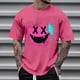 thumbnail image 1 of Blusas y camisas de manga corta con cuello redondo para hombre, blusas casuales de verano a la moda con cuello redondo y estampado para hombre., 1 of 4