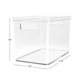thumbnail image 6 of Mainstays Large Deep Clear Plastic Pantry Storage Bin Organizer with Handles, 12 in x 7.5 in x 8 in, 6 of 8