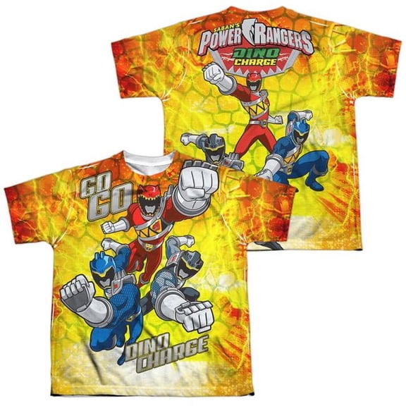 Power Rangers Go Go Dino Charge Allover Print Officially Licensed Sublimation Youth T Shirt