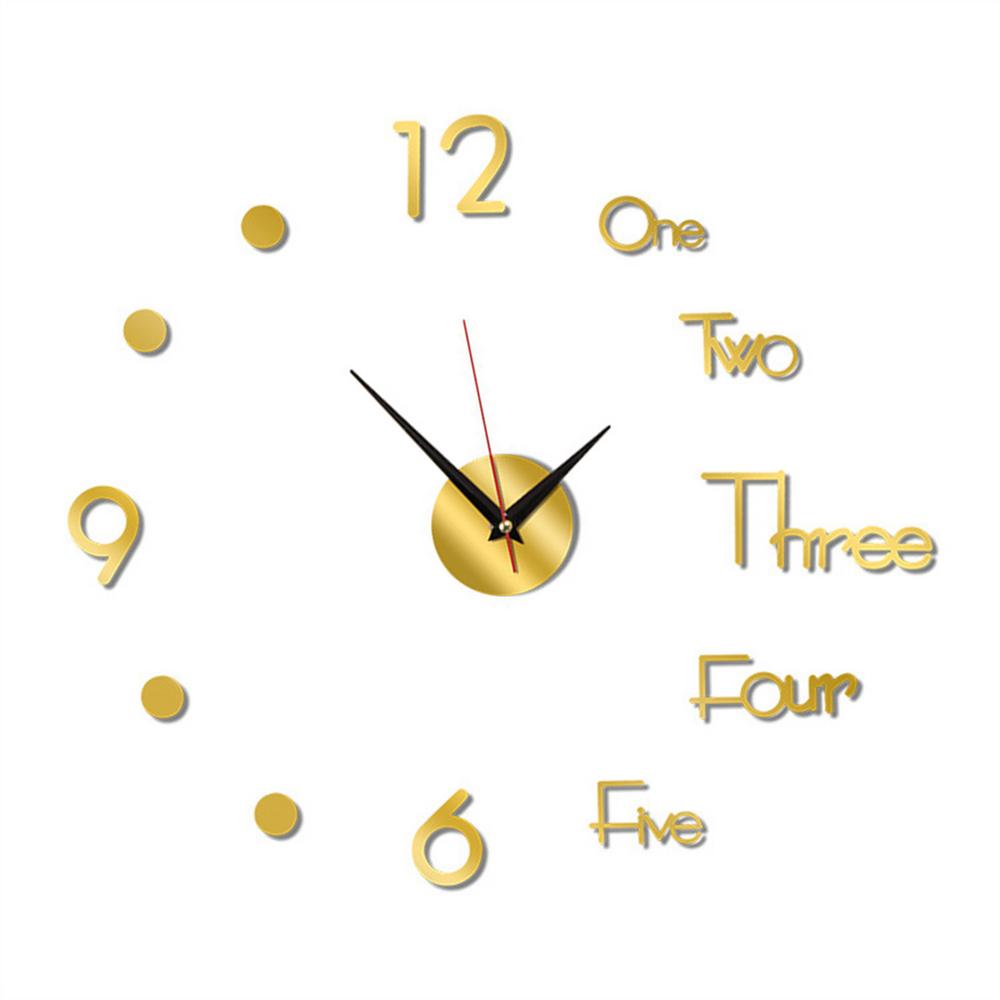 Famure 3D Wall Clock,Mirror Wall Stickers,Creative DIY Wall Clocks