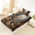 thumbnail image 4 of Castle Fairy Rustic Woodland Spotted Deer Twin Sheets 3pcs for Teens,Natural Forest Bird Bedding,Brown Green,1 Fitted Sheet, 1 Flat Sheet and 1 Pillowcase, 4 of 6