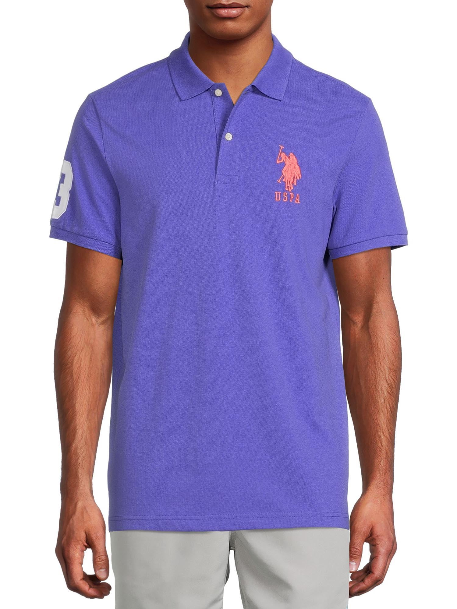 Polo Assn U.S Mens Short Sleeve Slim Fit Solid Pique Polo Shirt
