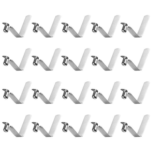 Unique Bargains 20pcs Single Button Kayak Paddle Snap Spring Clip 32mmx5.8mm V Shaped Hollow Lift Telescopic Locking Pole Clips