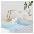 thumbnail image 2 of Golden Bathroom Basin Faucet Fashion and Special Hollow Design Sink Fauce Hot Cold Water Mixer Tap Deck Mounted ,Easy to Install, 2 of 7