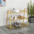 thumbnail image 1 of Writings on the Wall 3-Tier Metal Shoe Rack for Living Room, Bedroom, Office, Metal, Round, 1 of 2