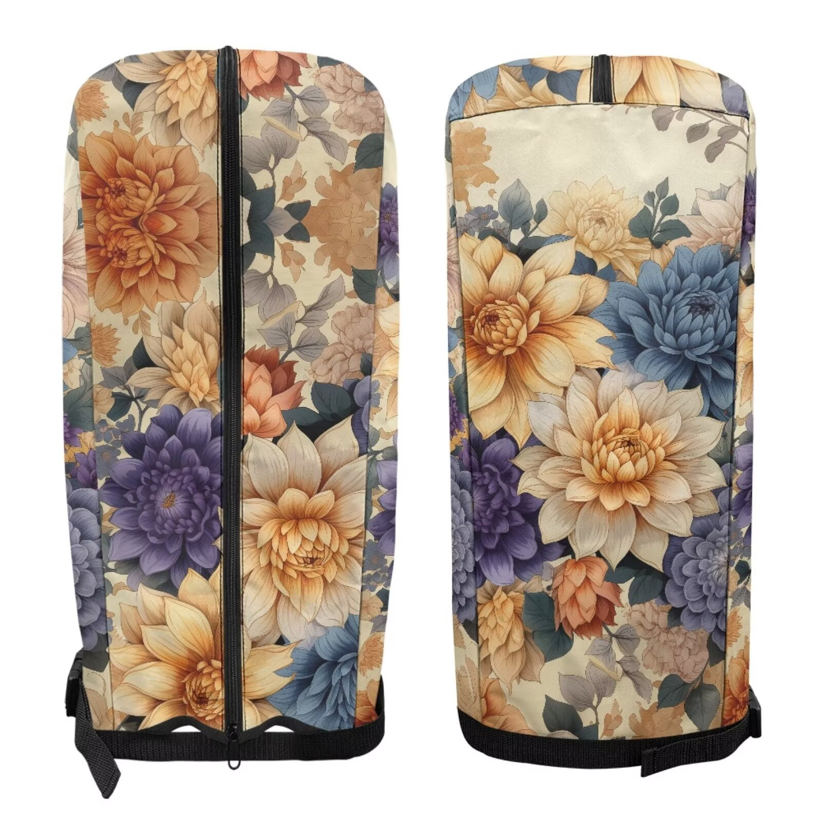 Chririnla Boho Golf Bag Rain Cover Heavy Duty 1260D Polyester Flower Clubs Protector Waterproof Dustproof Easy Access Universal Fit Rain Capes for Golf Staff Bags and Tour Bags