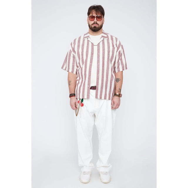 THICKEMS Men’s Twill Chino Pleated Pants