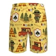 thumbnail image 6 of Kll Forest Guard Men'S Casual Summer Beach Shorts Hawaiian Shorts With Pockets-Medium, 6 of 9