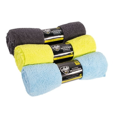 Auto Drive Car Wash Microfiber Towel, 10 Count, 15" x 15", Yellow