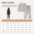 thumbnail image 4 of Honeii Silver Mosaic print Women's Pajama Sets Long Sleeve Button Down Sleepwear Nightwear Soft Pjs Lounge Sets-Medium, 4 of 7