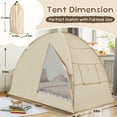 thumbnail image 3 of Twin Size Bed Tent Canopy - Pop Up Privacy Sleeping Tent with 2 Doors, Dream Tent Light Reducing & Breathable Design, Indoor Bed Tent for Adult Portable Frame, 75 x 54 x 47 Inches, Beige, 3 of 9