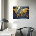 thumbnail image 3 of Awypu World Map Wall Art for Living Room, PIY Old Nautical Canvas Prints Decor, Retro Painting Home Decorations (Large, 1" Thick Frame, Waterproof Artwork, Bracket Mounted Ready to Hang), 3 of 4