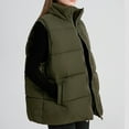 thumbnail image 5 of Fanxing Womens Puffer Vest Sleeveless Winter Quilted Jackets Zip Up Coats Stand Collar Padded Outerwear with Pocket Green XL, 5 of 7