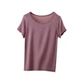 thumbnail image 2 of FengLS Summer T-Shirt for Women Soft Comfortable Casual Wear Modal Tops Round Neck Short Sleeves Regular Tops Athleisure Daily Wear Tee, 2 of 5