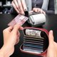 thumbnail image 4 of Credit Card Holder Wallet Rfid Blocking Slim Card Case Genuine Leather Zipper Card Organizer(Wine Red), 4 of 4