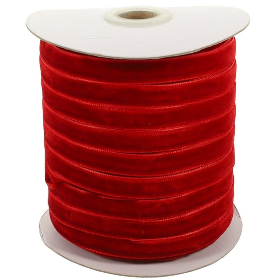 OUNONA  Fold over Elastic DIY Ribbon Velvet Thick Wrapping Baby Red