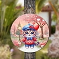 thumbnail image 4 of Happy Valentine’s Day Adorable Scottish Fold Kitten Holding Heart Balloon Round Wood Sign Cat Lover Kitten Owner Gifts Hanging Wall Home Decor - 00030, 4 of 5