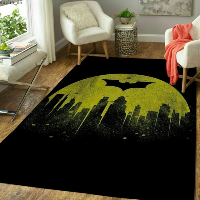 Batman Superhero Rugs Living Room Bedroom Anti-Skid Area Rugs Floor Mats Carpets