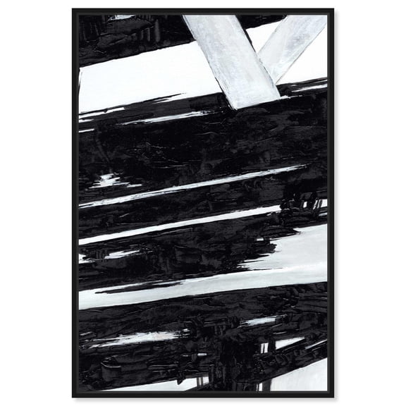 Art Remedy Black and White Art Canvas, 10" x 15", Black Frame, Geometric Story