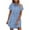 #315-Blue, variant on n Women's Solid Denim Dress - Casual Short Sleeve Button-Down Collar, Comfortable Loose Fit Cotton Blend Shift Dress for Summer Daily Wear