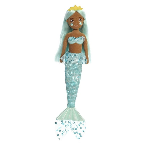 Aurora - Large Blue Sea Sparkles - Cheeky Too Sparkles 18" Aqua Fleur - Enchanting Stuffed Doll
