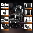 thumbnail image 4 of QinaQin Silla gamer grande y alta con reposapiés, cabecera ajustable y reclinación de 90° a 160°, ideal para oficina o videojuegos, 4 of 9