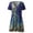 Z1#Blue1259, variant on Puliio Summer Dresses for Women Short Sleeve V Neck Floral Print Mini Casual Boho Beach Sundress