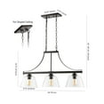 thumbnail image 3 of JONATHAN Y Jayden 36" 3-Light Industrial Farmhouse Iron/Glass Linear LED Pendant, Oil Rubbed Bronze/Clear, 3 of 9