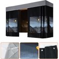 thumbnail image 2 of Dorm Single Twin Bunk Bed Tents Drapes Dustproof Blackout Underbed Cloth Bed Privacy Curtains 2 Panels + 1 Top (Color 7, 45.3 x 78.7 in), 2 of 4