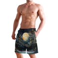 thumbnail image 2 of Dailycode Men's Quick Dry Swim Trunks Beach Shorts Casual Summer Board Shorts with Pockets, Moon Tree Starry Sky, 2 of 8