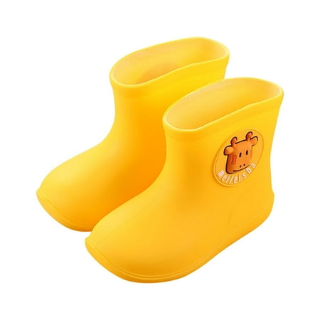 

Wavsuf Rain Boots for Girls and Boys Cute Anti-slip Casual yellow Rain Boots
