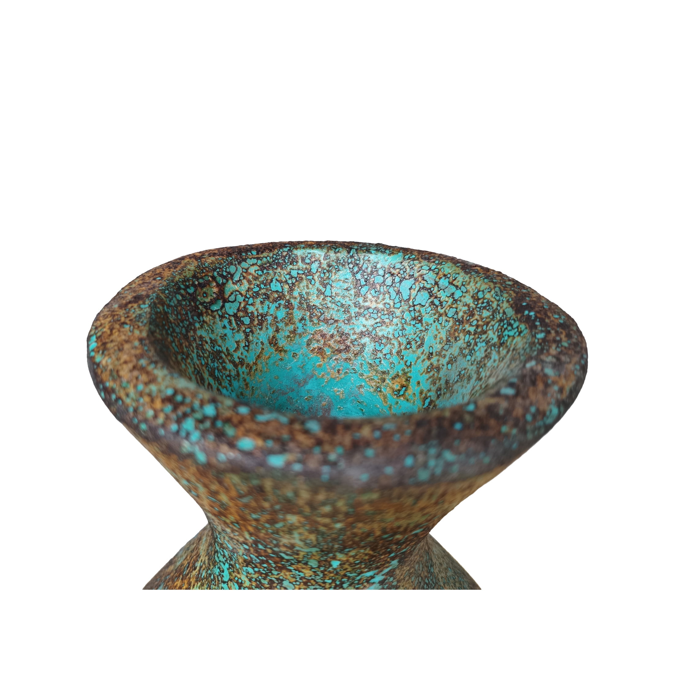 DecMode 31" Tall Distressed Antique Style Green Ceramic Vase