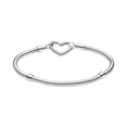 thumbnail image 2 of BRAZALETE PLATA 925 TALLA 17 CADENA SERPIENTE CIERRE CORAZON 83713, 2 of 5