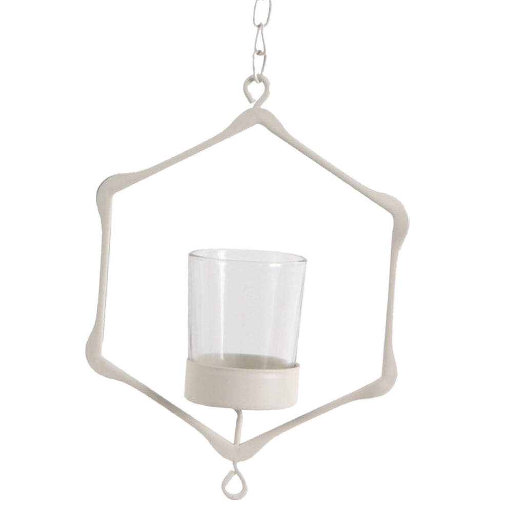 Moroccan Retro Hanging Stand Candle Holder Tealight Candlestick Decor White 