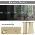 thumbnail image 6 of DONGPAI Blackout Outdoor Curtains Waterproof 52x108inch Windproof Curtain Grommet Top and Tab Bottom Drape for Patio, Cabana, Porch, Gazebo, Beige, 1 Panel, 6 of 8