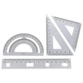thumbnail image 2 of 1 Set of 4PCS DIY Metal Ruler Sturdy Office Metal Ruler Ruler Stationery Set Triangular Plate Protractor Testing Ruler for Pupils Students, 2 of 3
