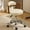 Beige, variant on Ktaxon Office Computer Desk Chair with Rolling Wheels, Vanity Stool with Faux Leather Seat, Adjustable Task Chair for Study Make-up Dressing Beige