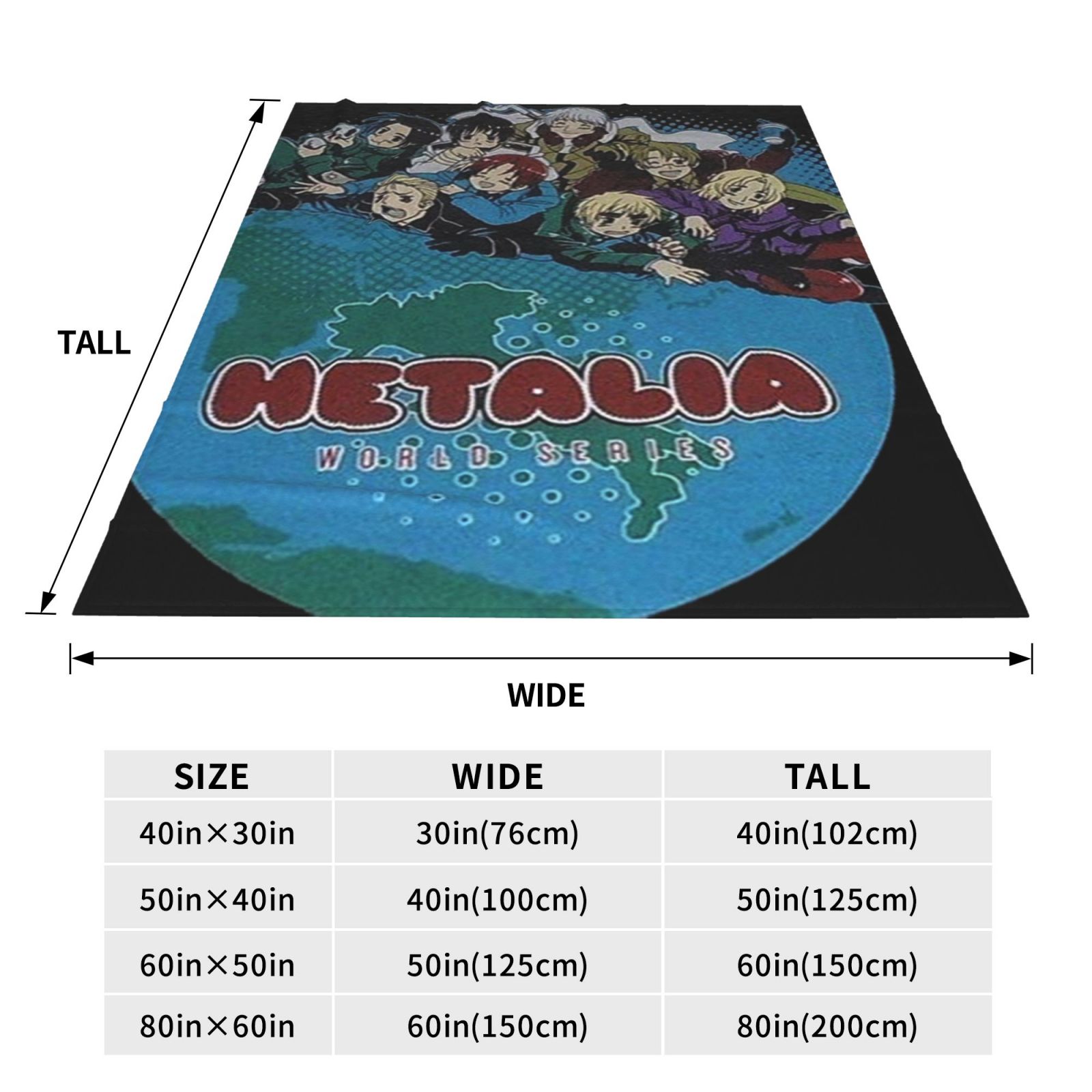 Hetalia World Series Crew Flannel Blanket Funny Ultra-Soft Micro Warm Throw Blanket Fleece Blanket Interesting Gift 50"X40"
