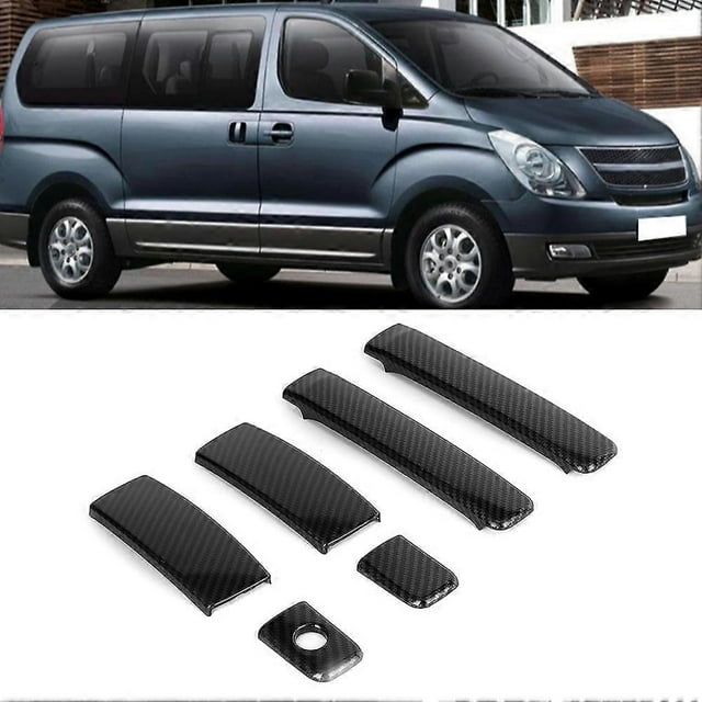 2pcs Carbon Fiber Style Window Armrest Trim Cover Fits for Hyundai Grand Starex H1 2019